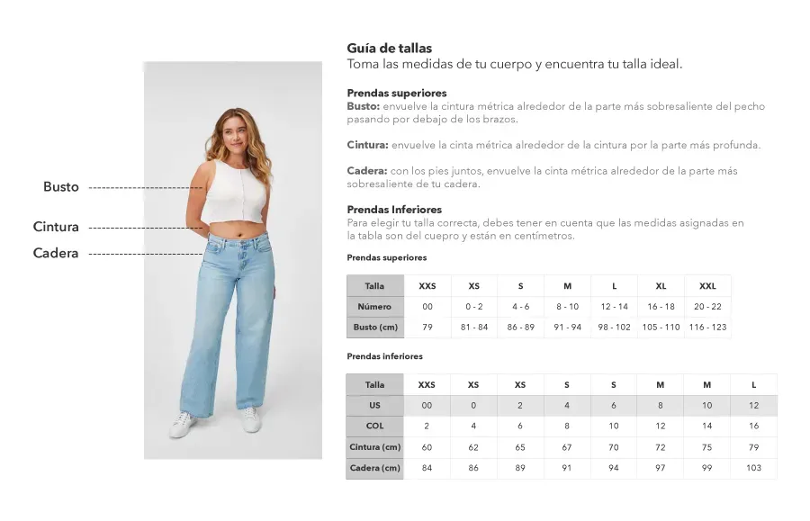 Guia de tallas AEO