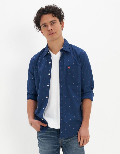 Camisa Ae abotonada Everyday de corte ajustado con estampado