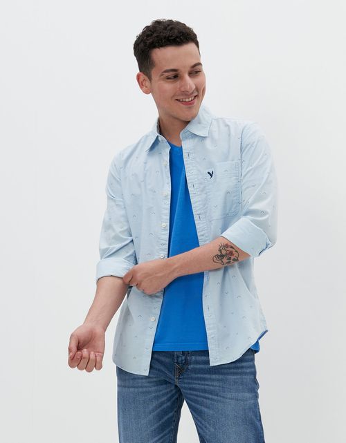Camisa Ae abotonada Everyday de corte ajustado con estampado