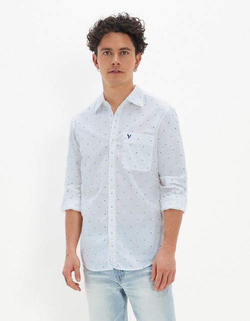 Camisa Ae abotonada Everyday de corte ajustado con estampado