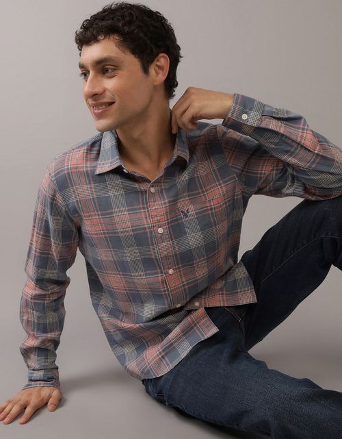 Camisa de Cuadros Manga Larga Hombre AE