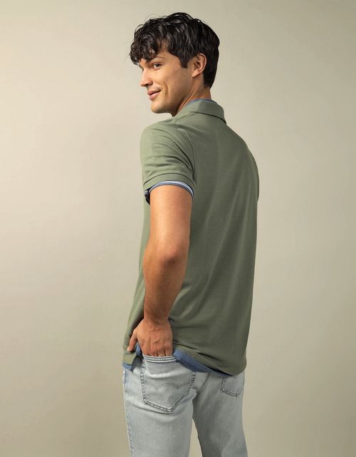 Camiseta Polo en Pique Ae con Logo