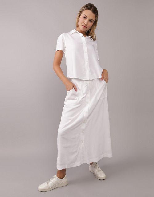 Camisa Manga Corta con botones Mujer Aerie