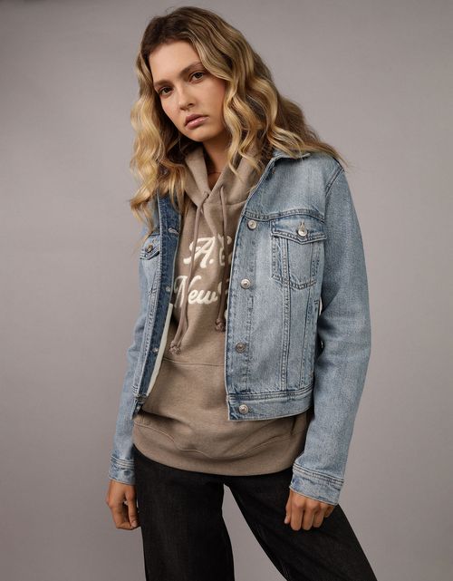 Chaqueta AE en denim manga larga para mujer