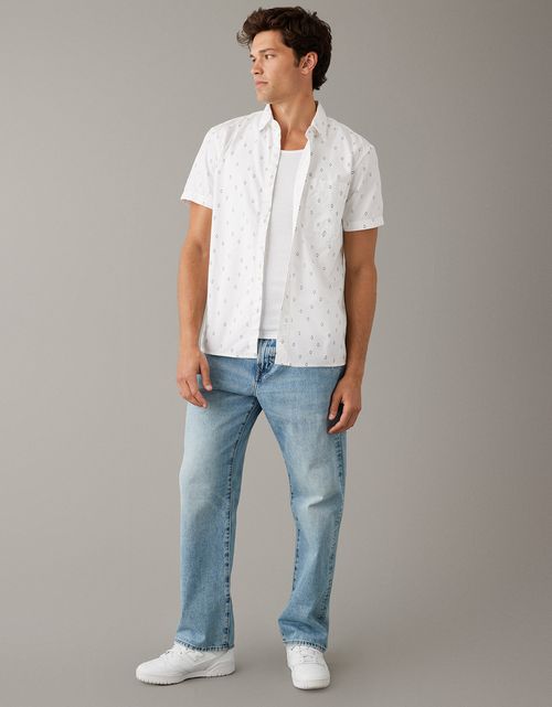 Camisa AE estampada con resorte y botones