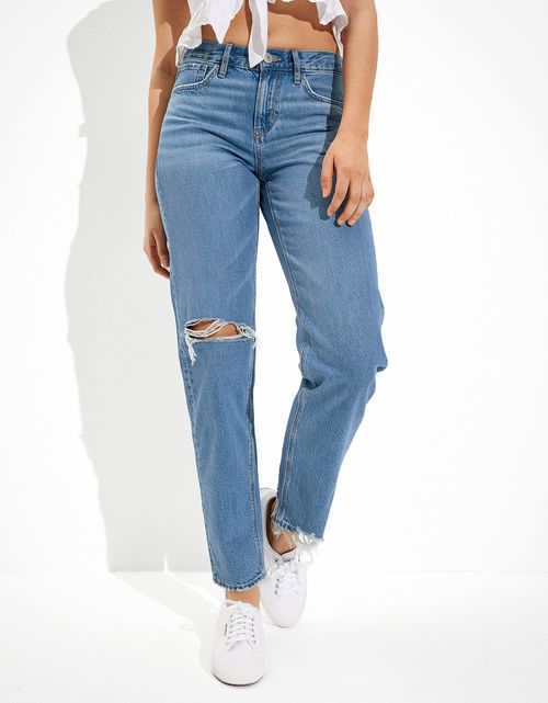 Straight Jean AE x the Jeans Redesign noventero con rotos