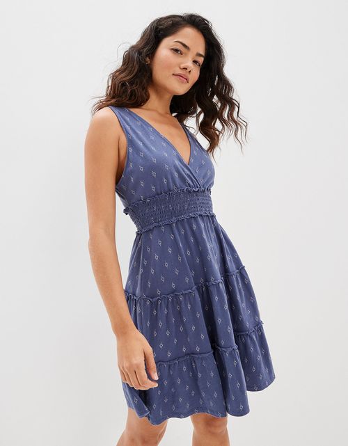 Mini vestido AE en tejido de punto con cuello en V