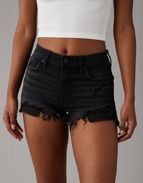 Short Mom AE en denim de tiro alto para mujer
