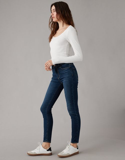 Jegging tobillero en denim Ae de tiro alto
