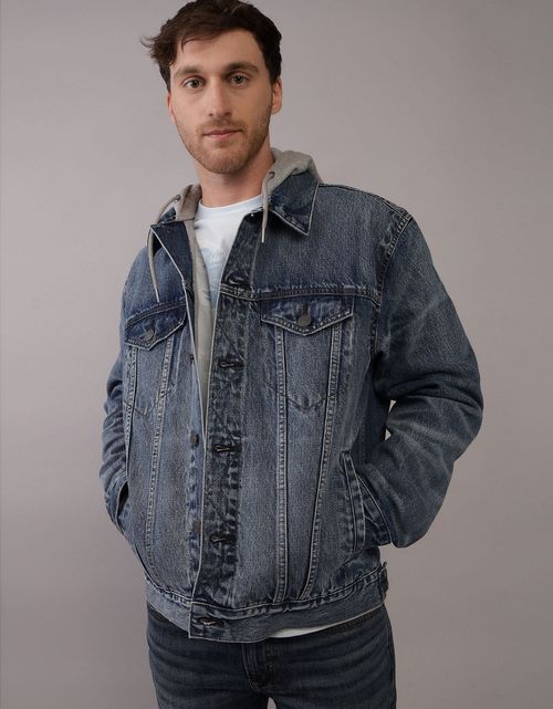Chaqueta en Denim con capucha Hombre AE