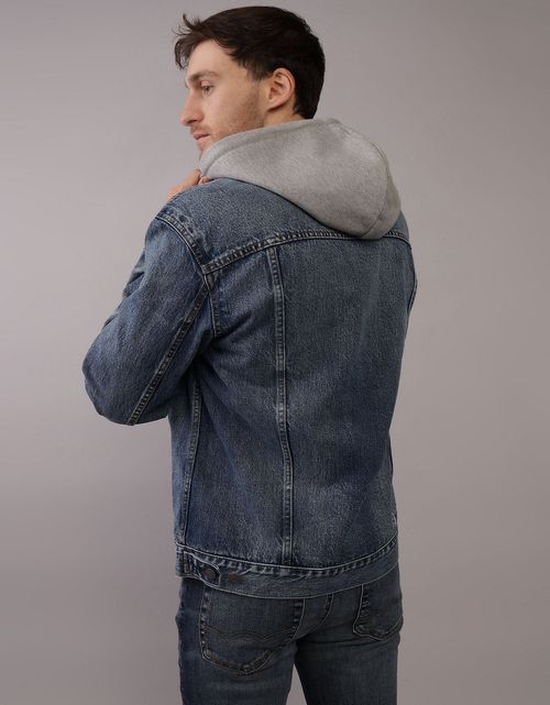 Chaqueta en Denim con capucha Hombre AE