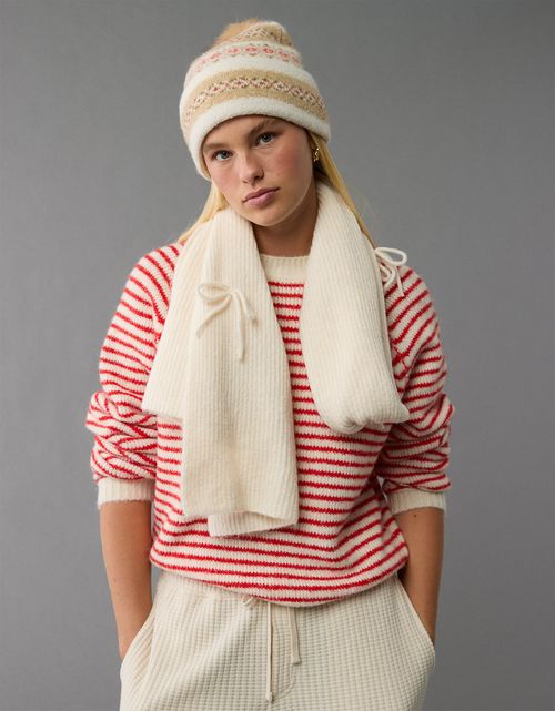 Suéter cuello redondo Manga Larga de rayas Mujer AE