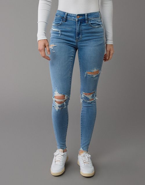 Jegging Tiro Alto con rotos Mujer AE