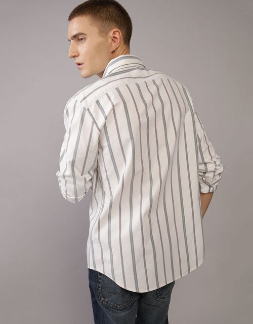 Camisa Slim de Rayas Manga Larga Hombre AE