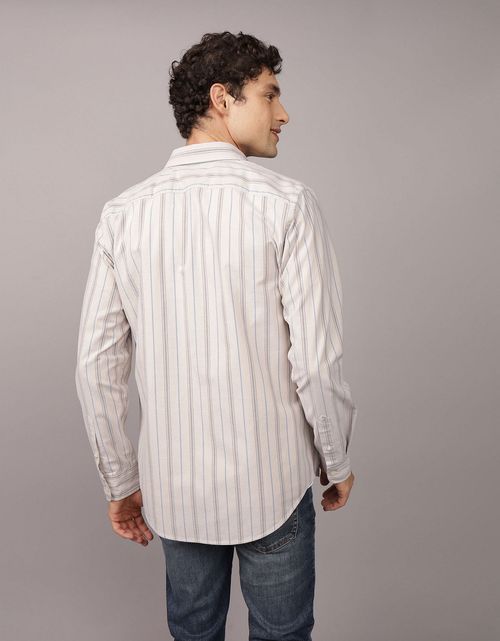 Camisa Slim de Rayas Manga Larga Hombre AE