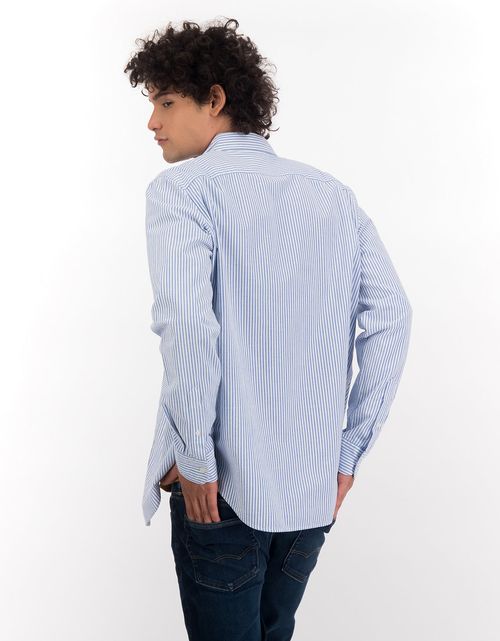 Camisa Slim de Rayas Manga Larga Hombre AE
