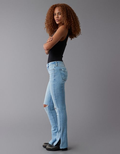 Jean Skinny de Tiro Alto con desgaste Mujer AE