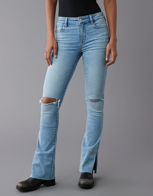 Jean Skinny de Tiro Alto con desgaste Mujer AE