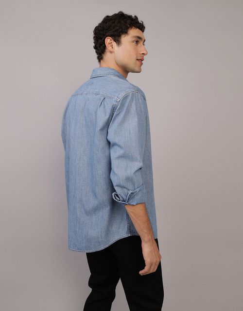 Camisa en Denim Manga Larga de Hombre
