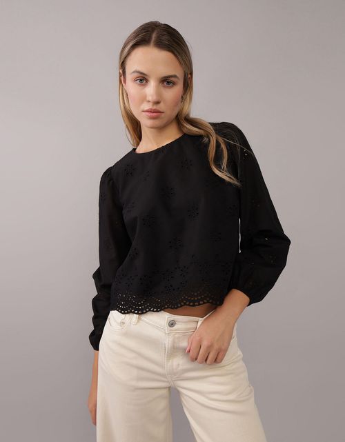 Camisa Manga Larga cuello redondo Mujer AE