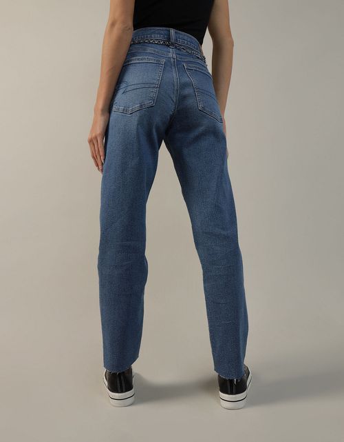 Jean straight de tiro alto de mujer AE