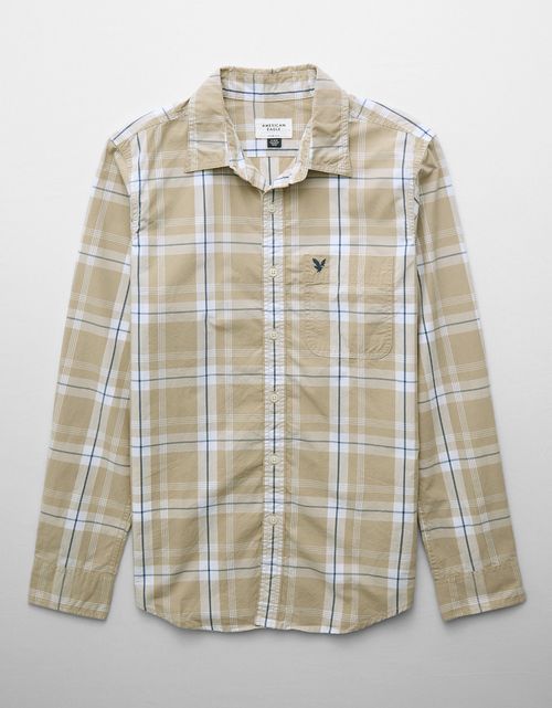 Camisa de popelina manga larga de hombre AE