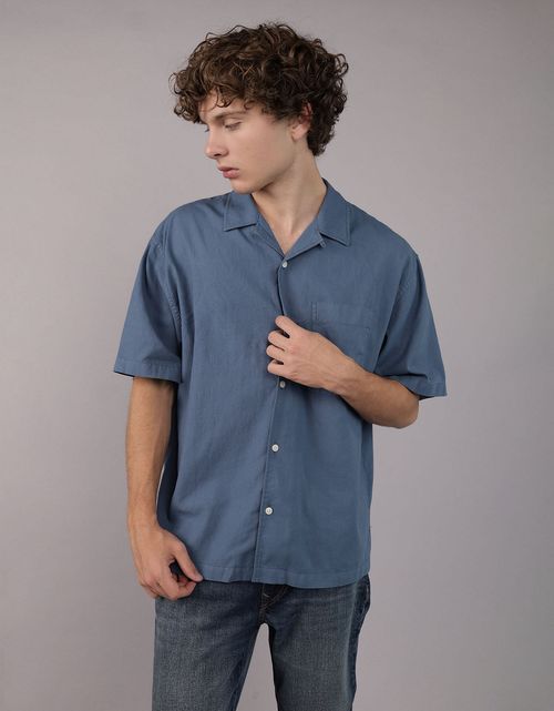 Camisa en Lino Manga Corta para Hombre