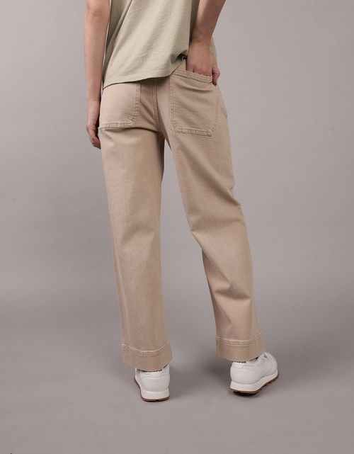 Jean recortado de tubo de estufa de cintura alta Ae