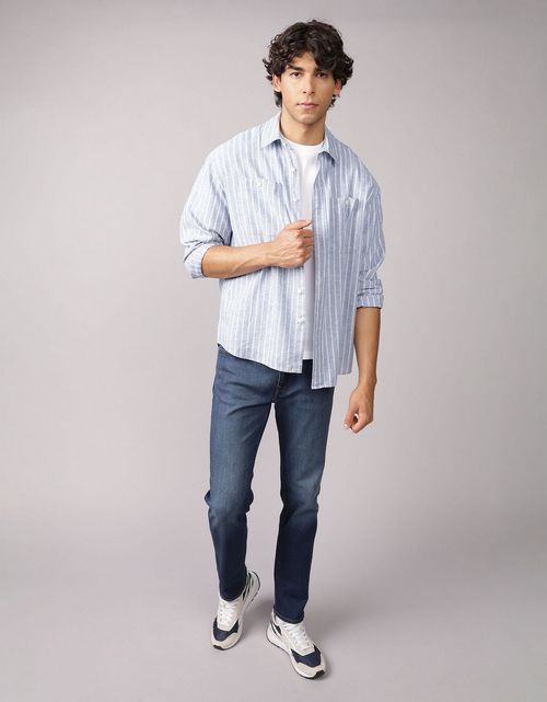 Camisa abotonada relajada de lino mezclado Ae Everyday