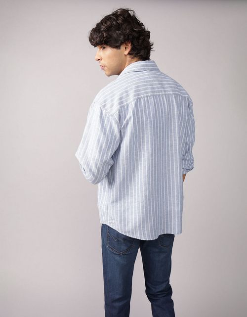 Camisa abotonada relajada de lino mezclado Ae Everyday