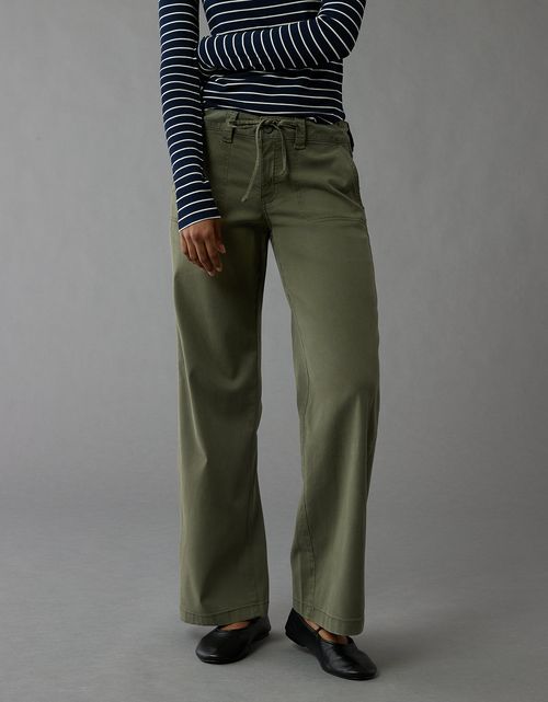 Pantalón ancho de tiro bajo y pierna ancha Ae Stretch