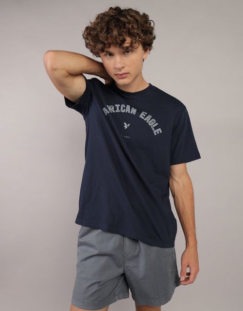 Camiseta manga corta con gráfico de hombre AE