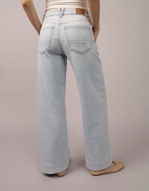 Jeans anchos de pierna ancha súper talle alto y elástico de AE con caída soñadora