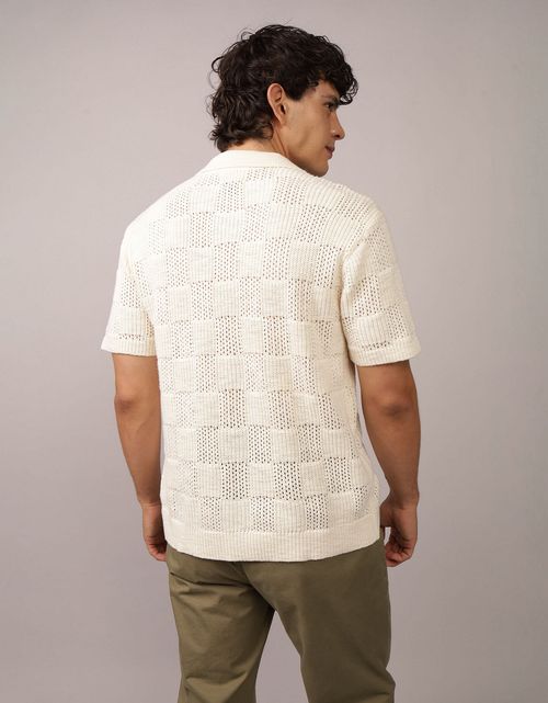 Polo suéter abotonado de cuadros de fin de semana Ae