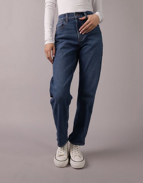 Jean straight de tiro alto de mujer AE