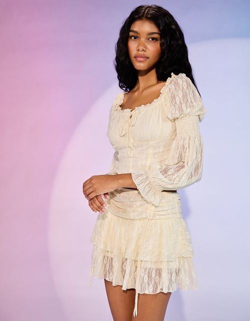 Falda mini de talle alto