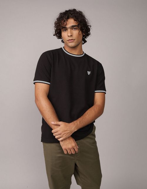 Camiseta Piqué Flex de Ae con Bordes