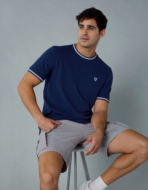 Camiseta Piqué Flex de Ae con Bordes