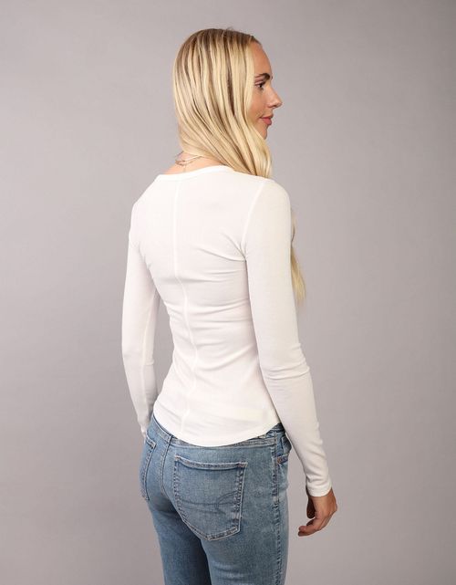 Camiseta de manga larga suave y sexy para mujer