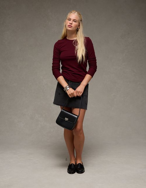 Camiseta de manga larga y cuello redondo cómoda de AE