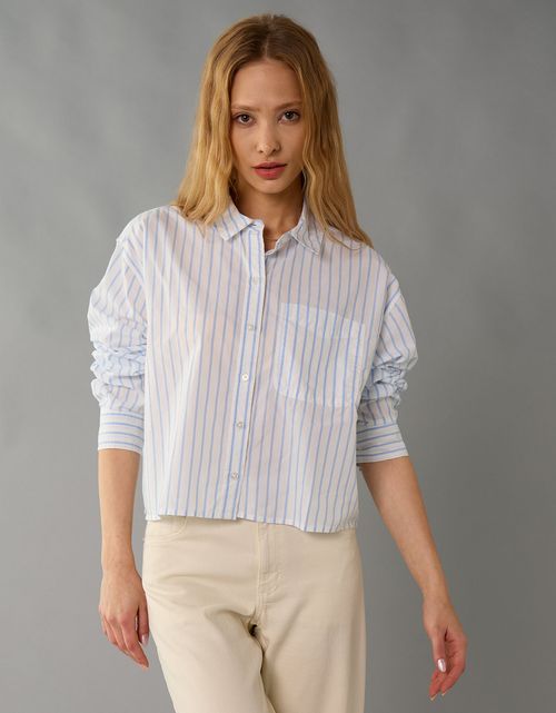 Camisa Cropped de Botones Ae