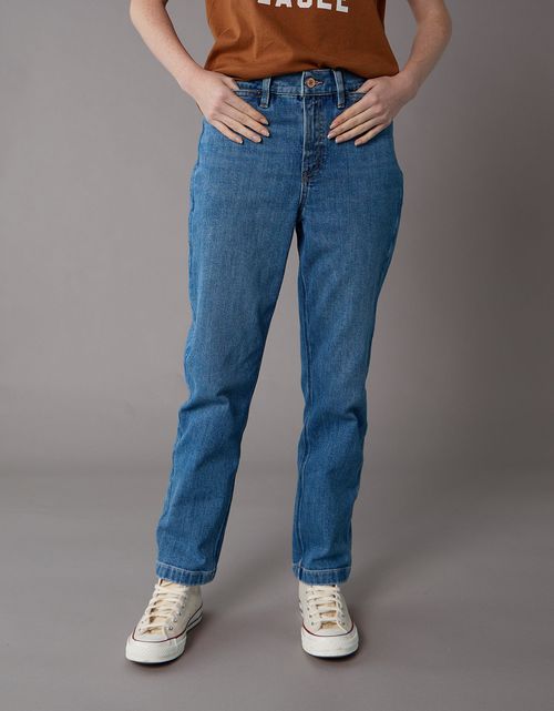 Jean Straight Ankle Tiro Alto Ae