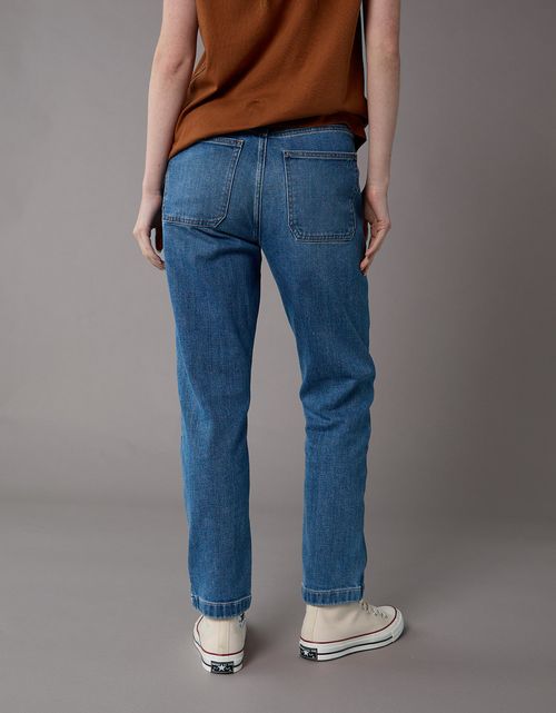 Jean Straight Ankle Tiro Alto Ae