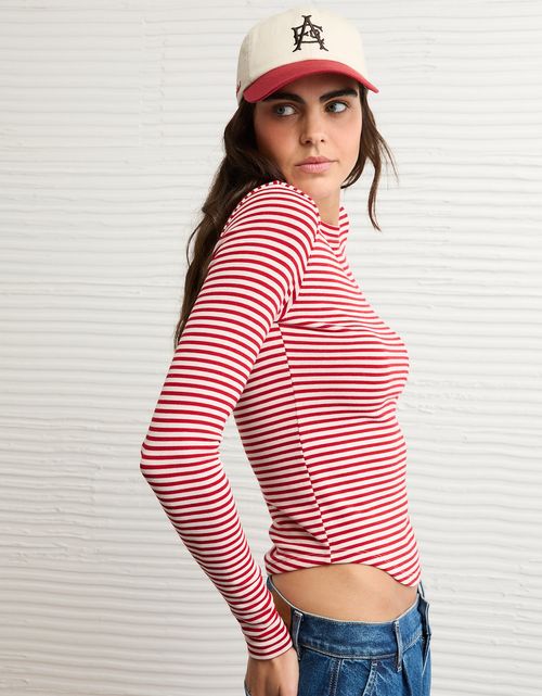 Camiseta de manga larga y cuello redondo acogedora de AE